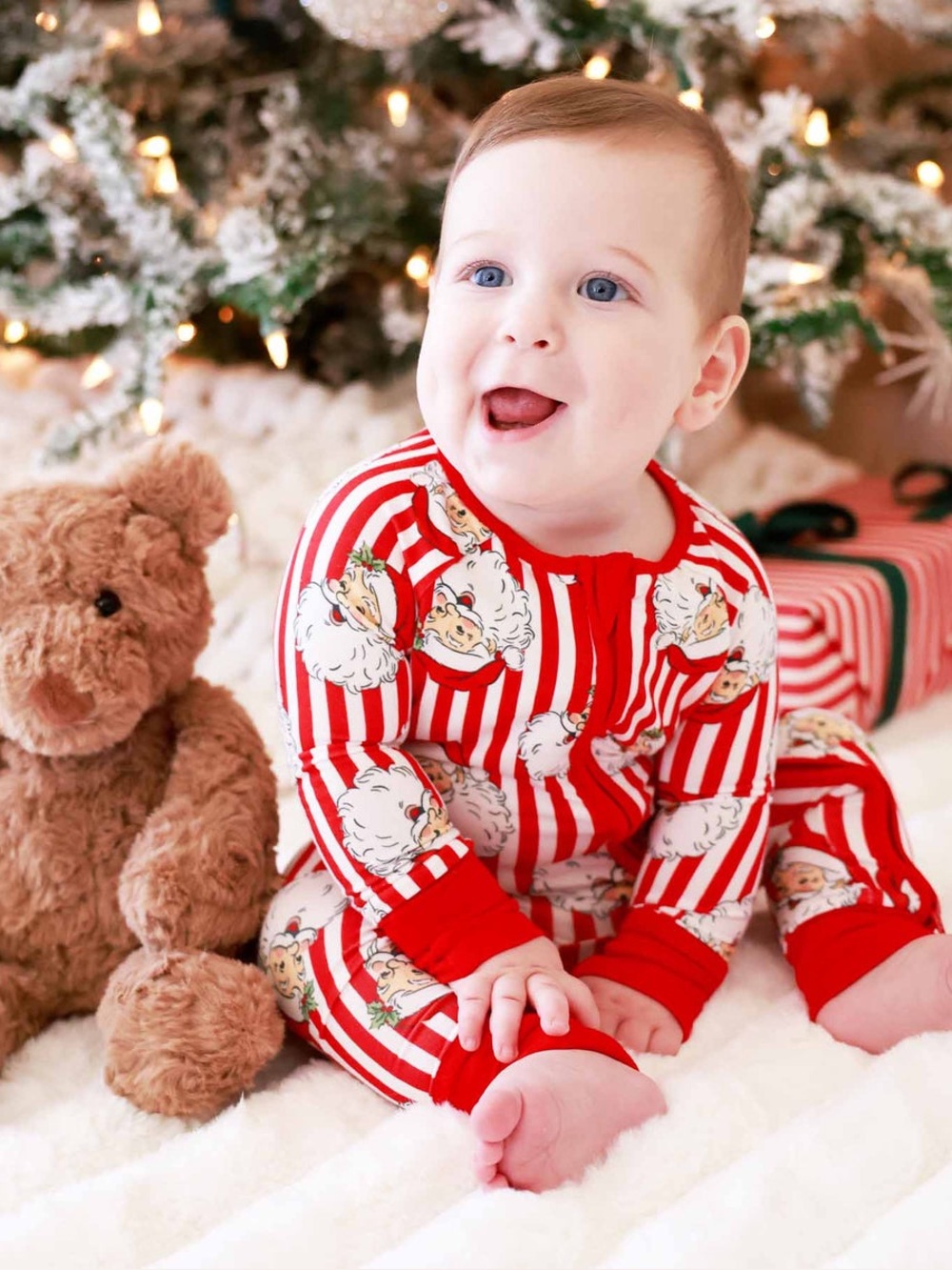 Caden Lane "Santa Claus Lane" Bamboo Footie Pajamas Size 3-6 months